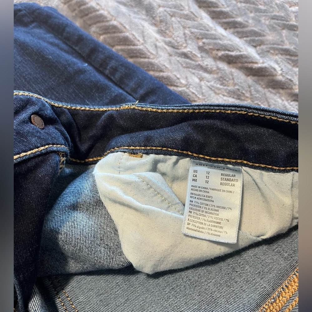 American Eagle Outfitters Dark Indigo Stretch Skinny Jeans 12 - Picture 5 of 5